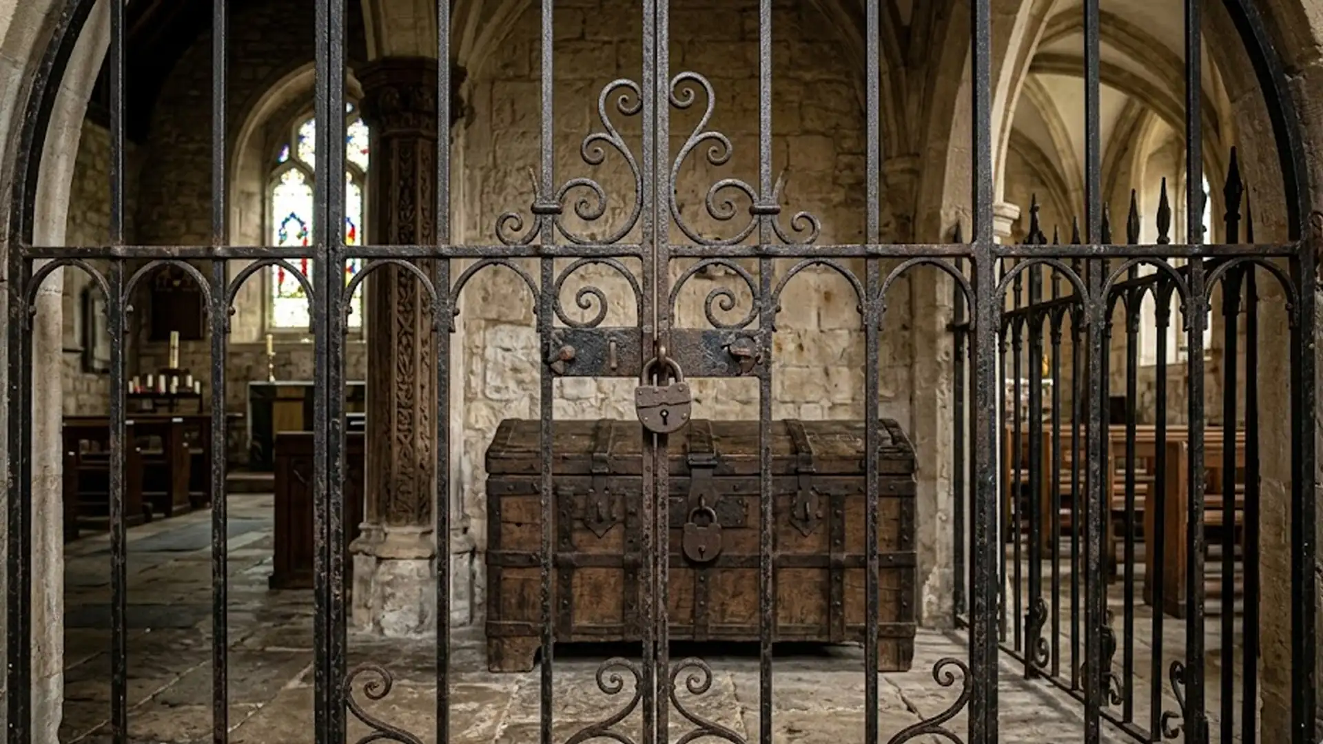 Gates with chest behind