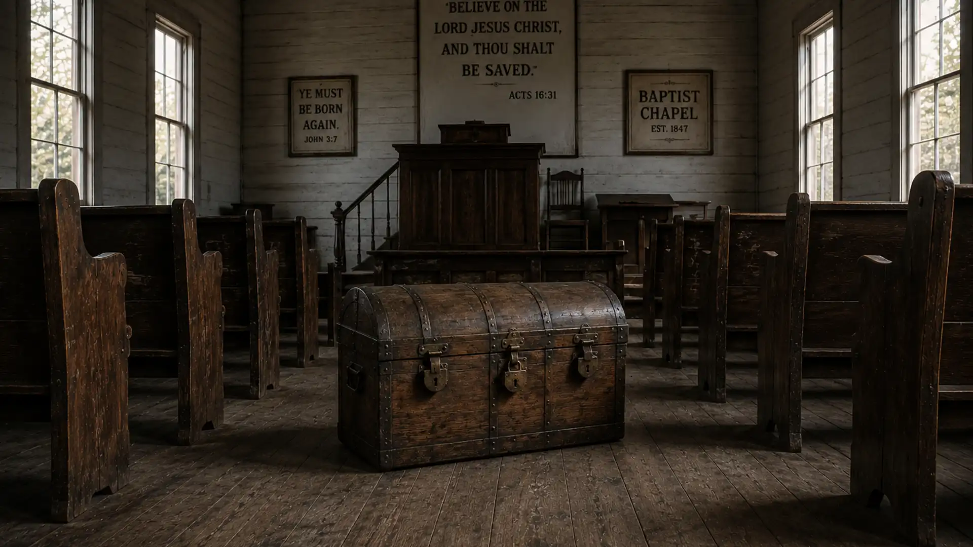 Chest in church setting