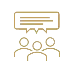 Three people speaking icon